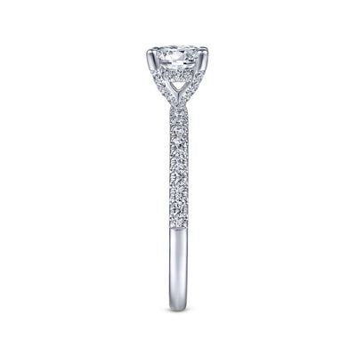 Ulani - 14K White Gold Round Diamond Engagement Ring(Setting Only)