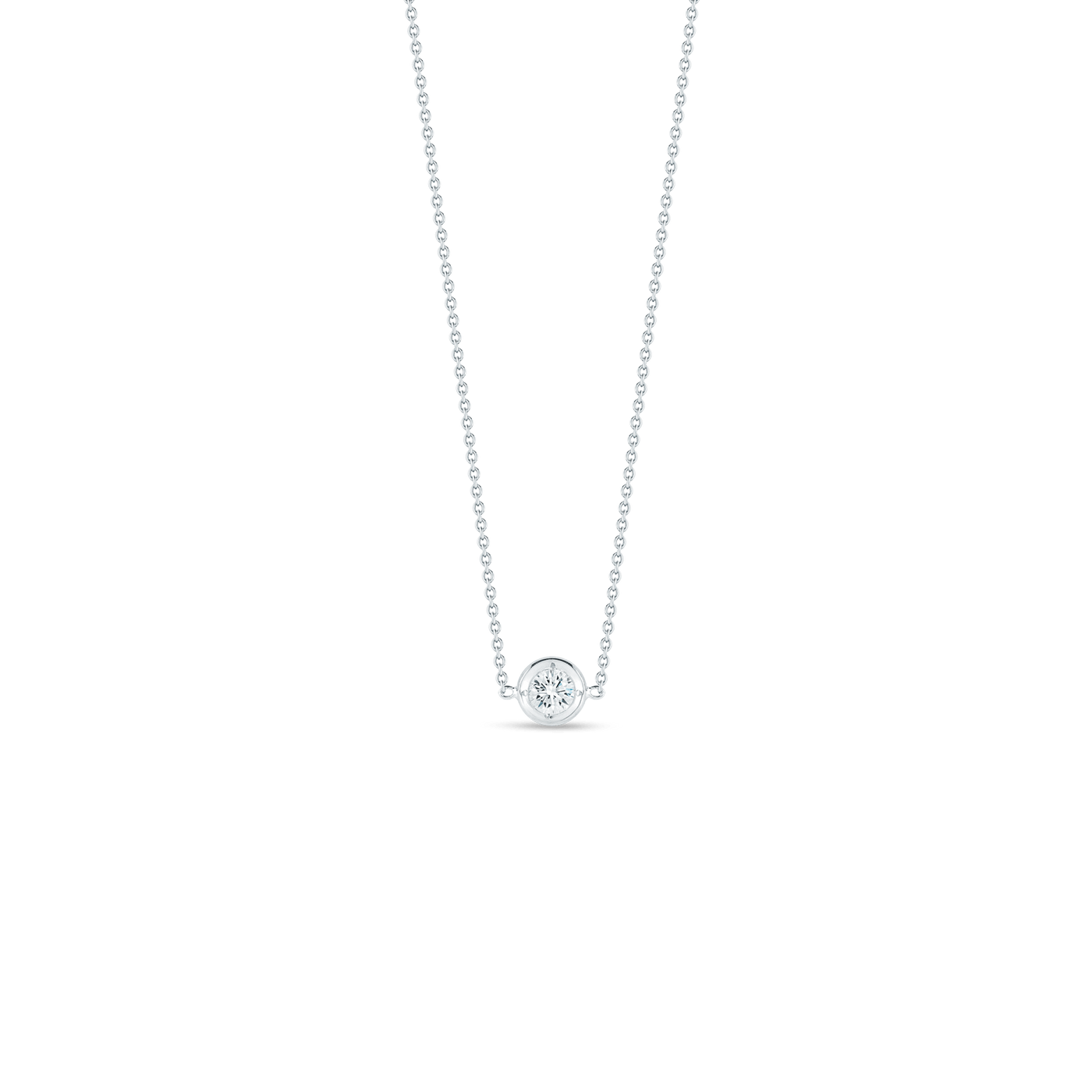 18K WHITE GOLD DIAMONDS BY THE INCH SINGLE STATION NECKLACE