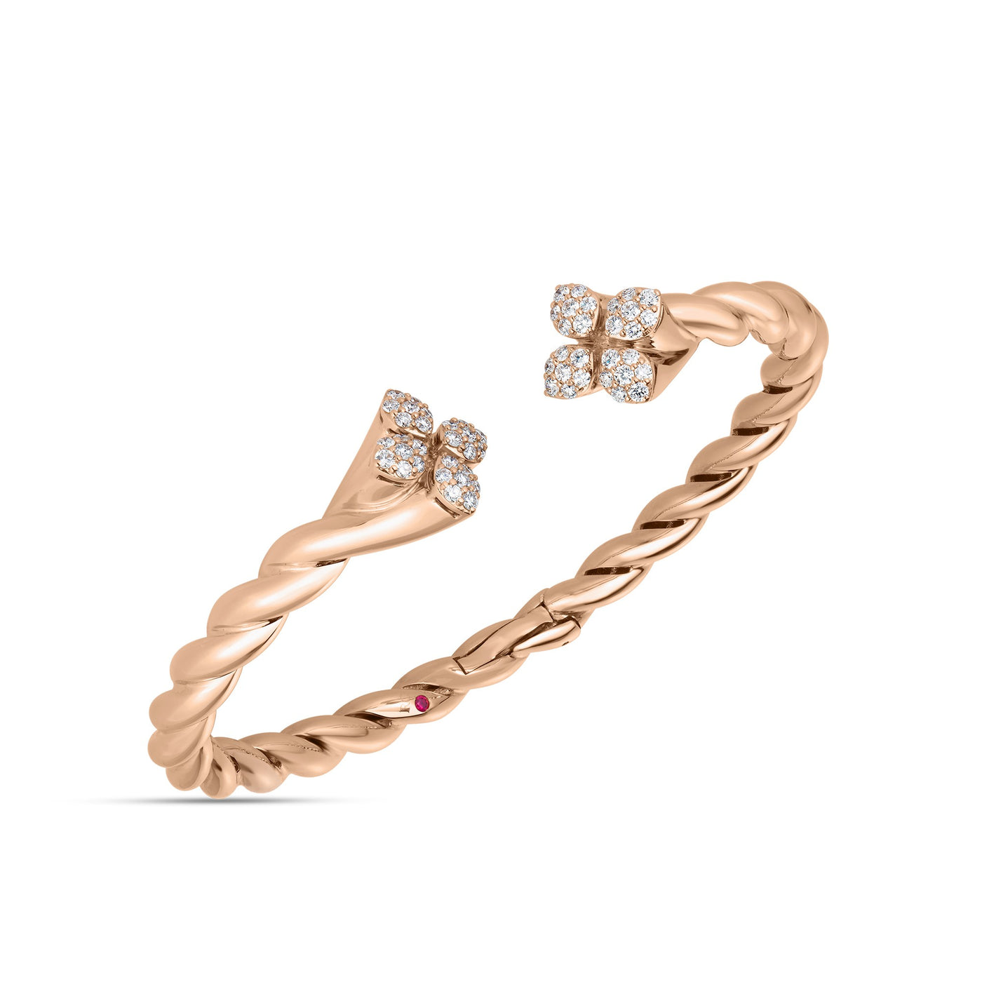 18K ROSE GOLD LOVE IN VERONA DIAMOND TWIST BANGLE