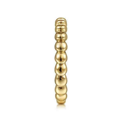 14K Yellow Gold Bujukan Bead Stackable Ring