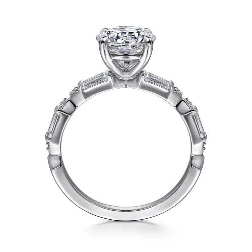 Dariella - 14K White Gold Round Diamond Engagement Ring (Setting Only)