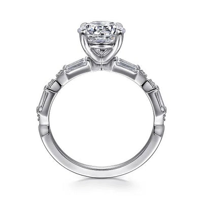 Dariella - 14K White Gold Round Diamond Engagement Ring (Setting Only)