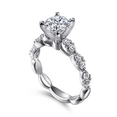 14K White Gold Round Diamond Engagement Ring