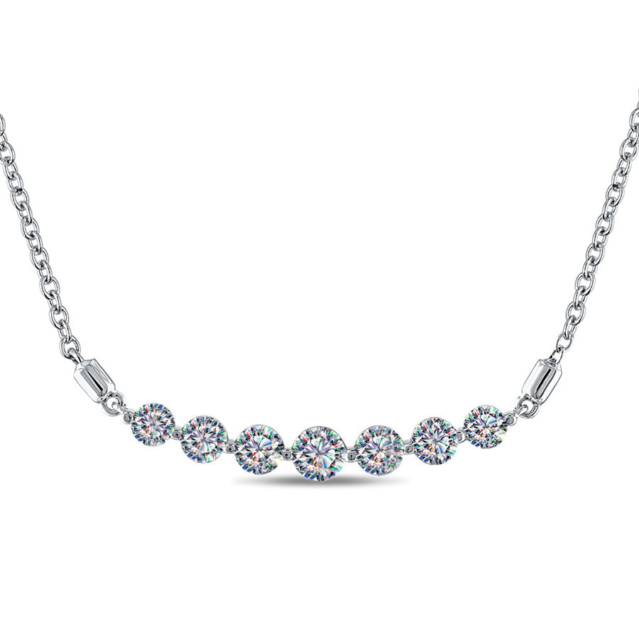 14KWG 1.50CTW FOF DIA CURVED BAR NECKLACE