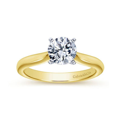 14K WhiteYellow Gold Round Diamond Engagement Ring