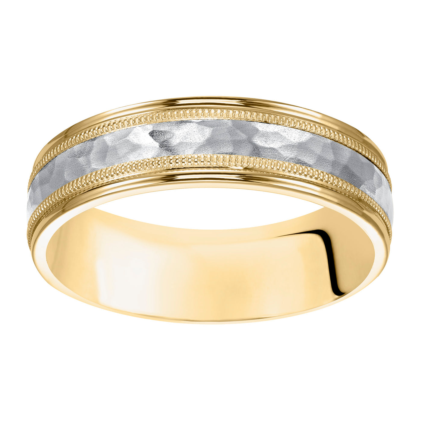 Yellow Gold and Platinum 6mm Men's Wedding Band