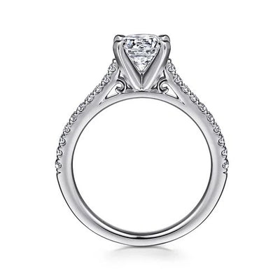 14K White Gold Round Diamond Engagement Ring