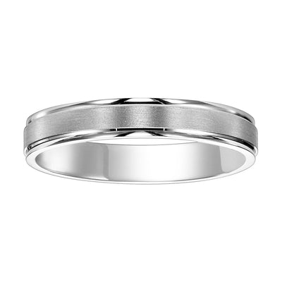 White Gold 4mm Comfort Fit Men's Wedding Band