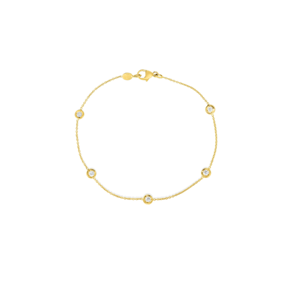 Diamonds By The Inch Yellow Gold 5 Station Bracelet