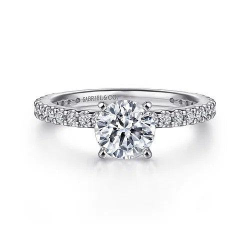 Logan - 14K White Gold Round Diamond Engagement Ring