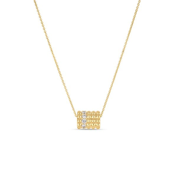 18K YELLOW GOLD DOLCETTO DIAMOND TUBE NECKLACE