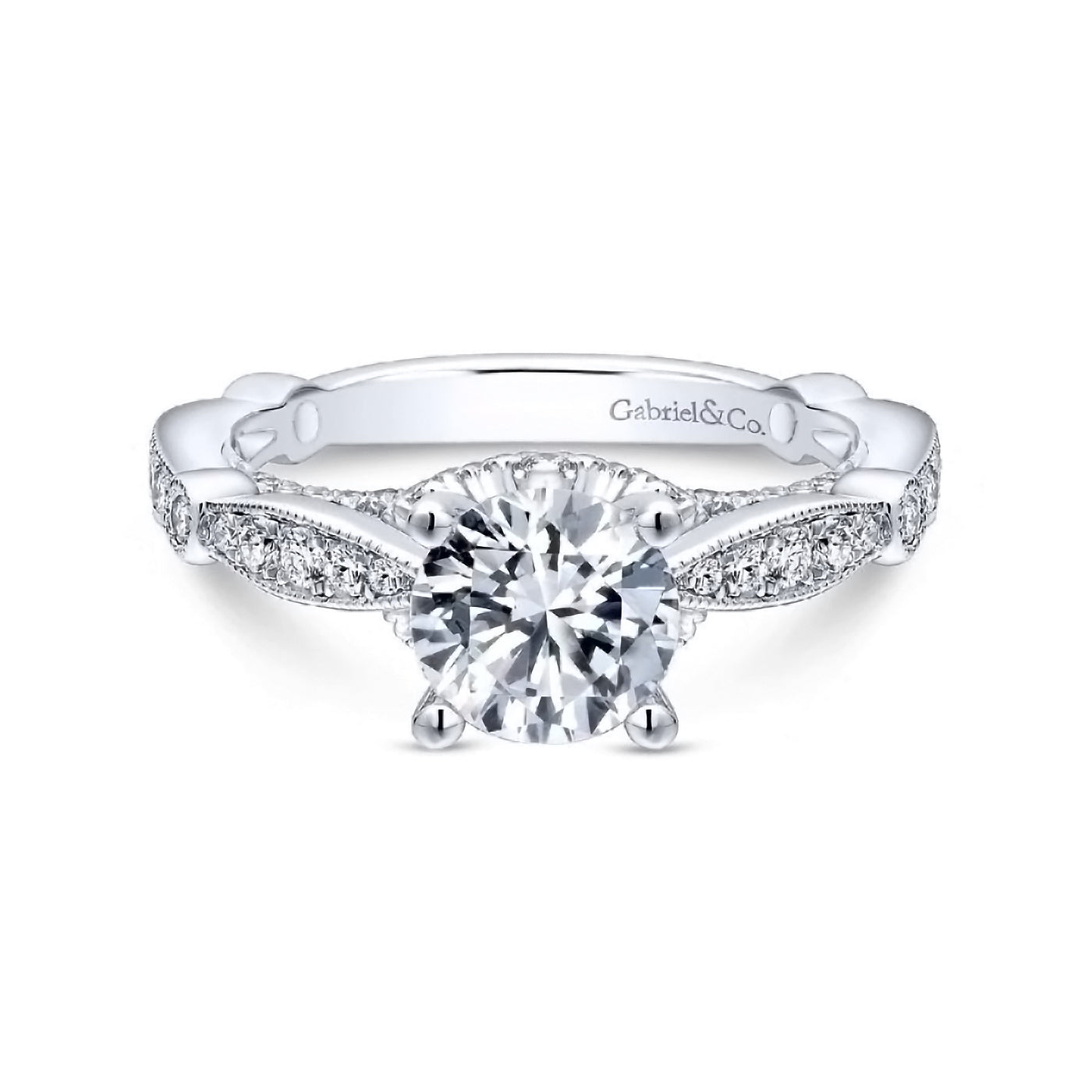 14K White Gold Diamond Engagement Ring