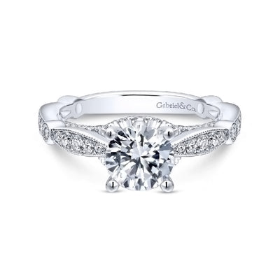 14K White Gold Diamond Engagement Ring