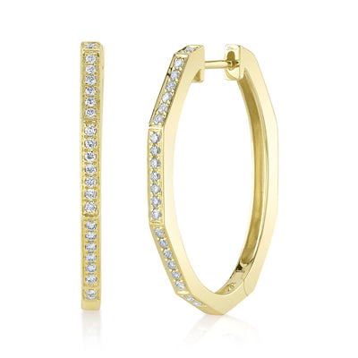 0.32CT DIAMOND OVAL HOOP EARRING