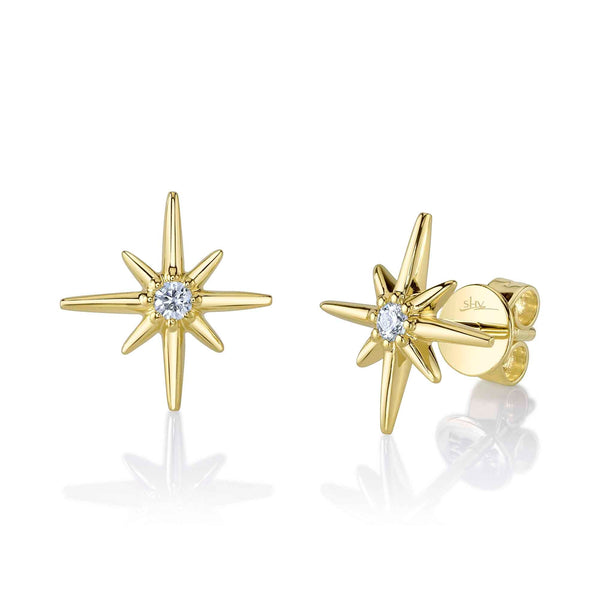 0.07CT DIAMOND NORTH STAR STUD EARRING