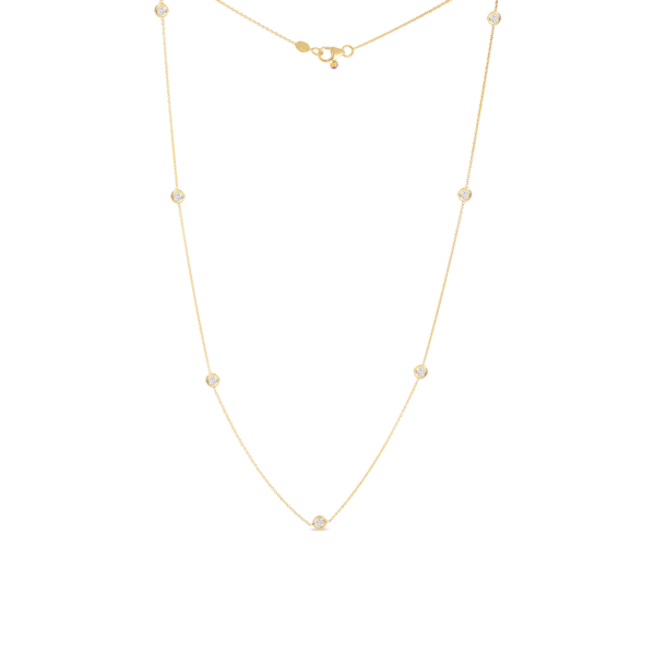 18K GOLD DIAMONDS BY THE INCH 7 STATION NECKLACE