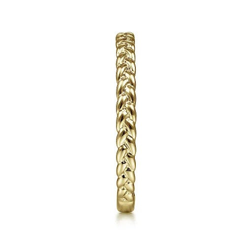 14K Yellow Gold Braided Stackable Ring