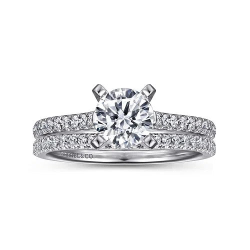 14K White Gold Round Diamond Engagement Ring