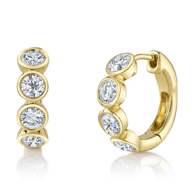 1.50CT DIAMOND BEZEL HUGGIE EARRING