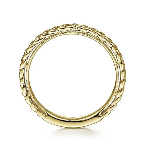 14K Yellow Gold Braided Stackable Ring