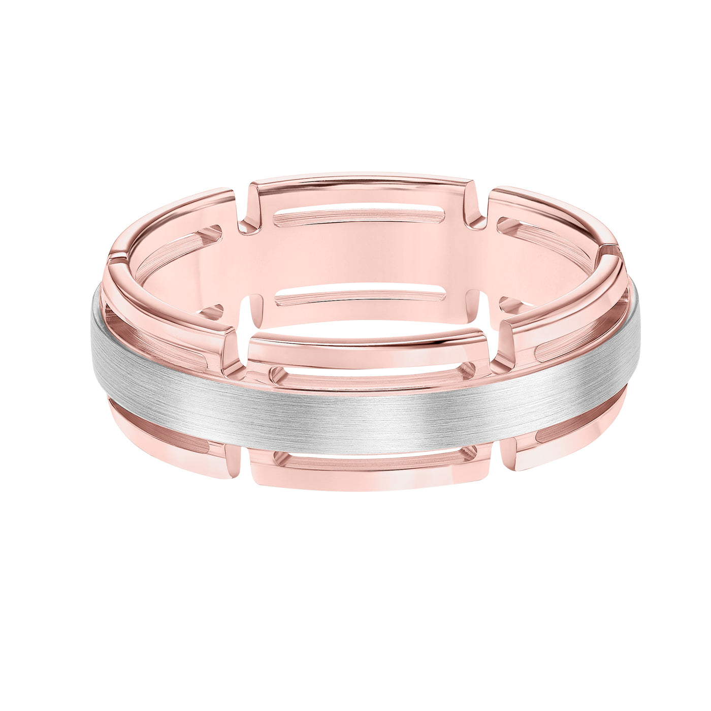 Rose & White Gold Men's Wedding Band