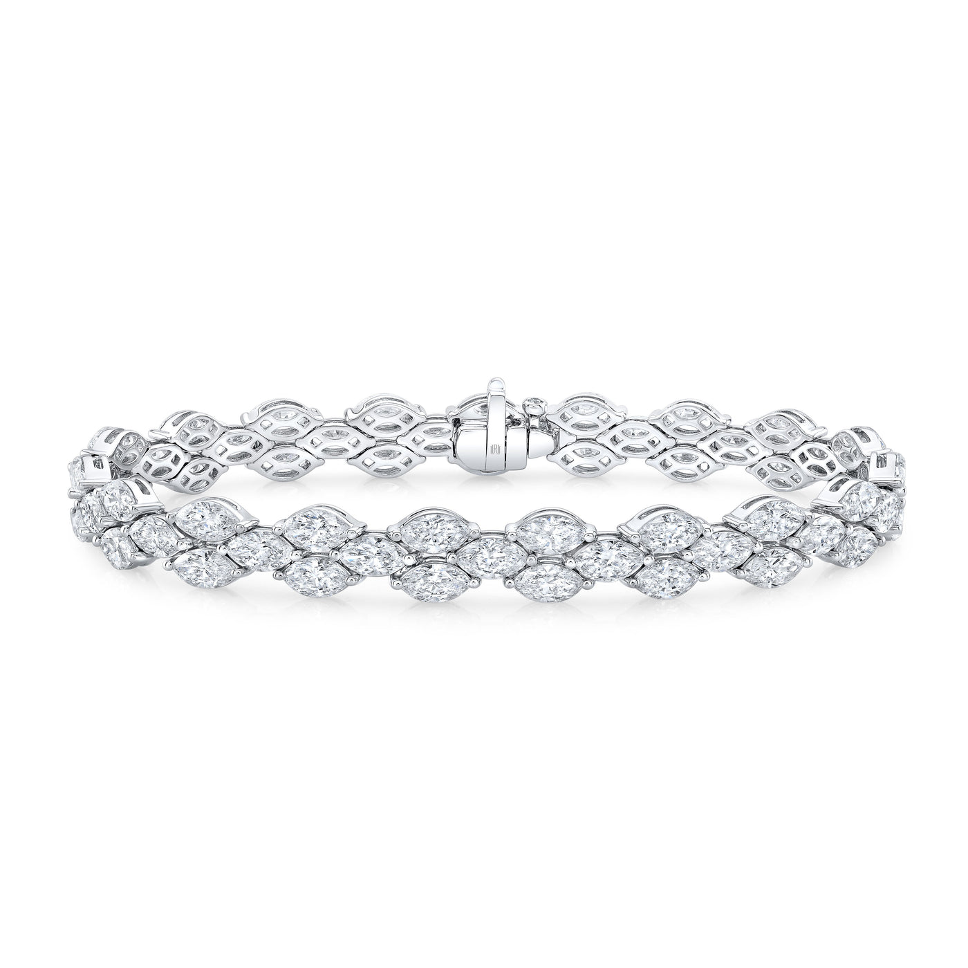 Marquise Diamond Multi-Row Bracelet in 18kt White Gold