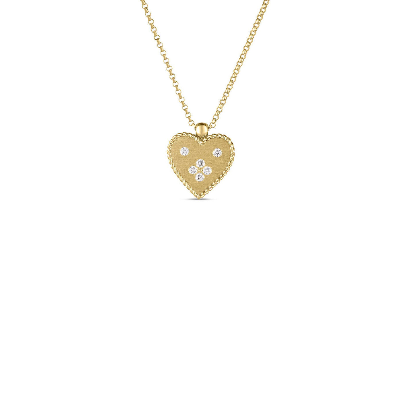 18K YELLOW GOLD VENETIAN PRINCESS SMALL HEART MEDALLION NECKLACE