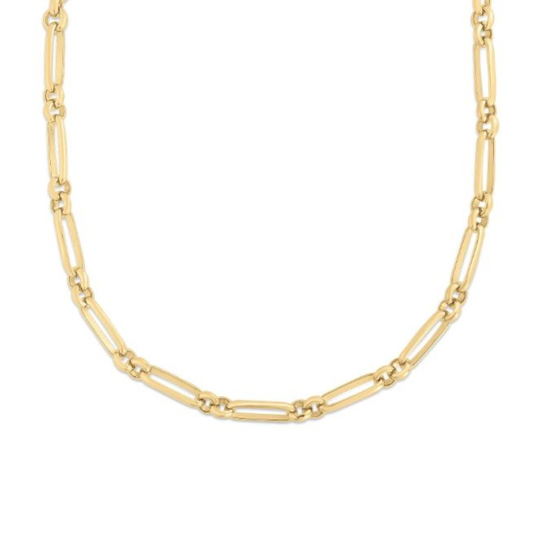 Roberto Coin Oro Classic 18k Yellow Gold Oval & Round Link Necklace