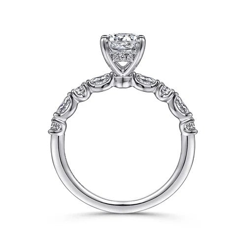 Juliet - 14K White Gold Round Diamond Engagement Ring (Setting Only)