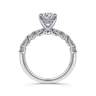 Juliet - 14K White Gold Round Diamond Engagement Ring (Setting Only)