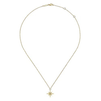 14K Yellow Gold Star Pendant Necklace