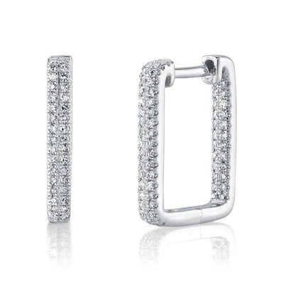 0.27CT DIAMOND RECTANGLE HOOP EARRING