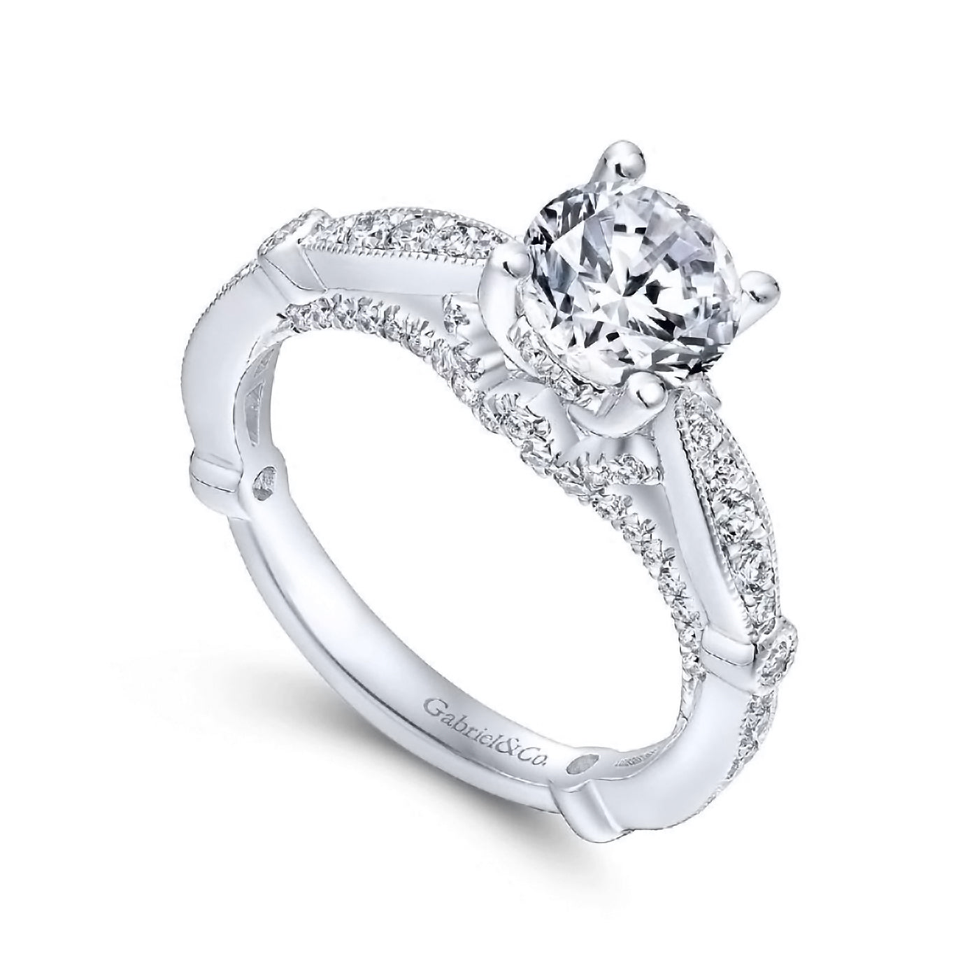 14K White Gold Diamond Engagement Ring