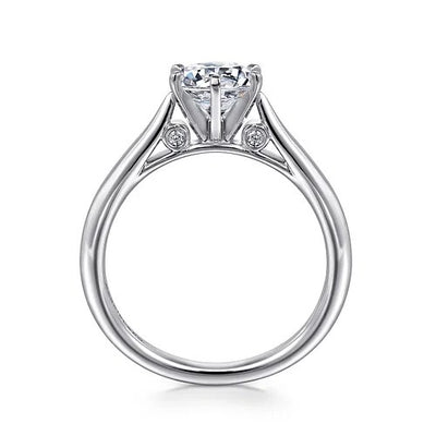 Cassie - 14K White Gold Round Diamond Engagement Ring (Setting Only)