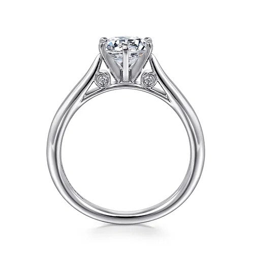 Cassie - 14K White Gold Round Diamond Engagement Ring (Setting Only)