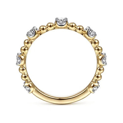 14K Yellow Gold Bujukan and Diamond Station Ring