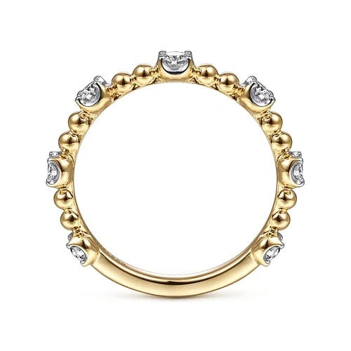 14K Yellow Gold Bujukan and Diamond Station Ring