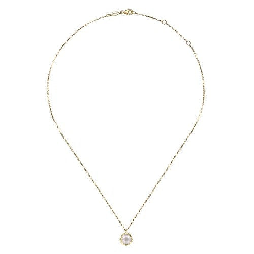 14K Yellow Gold Bujukan Pearl Pendant Necklace