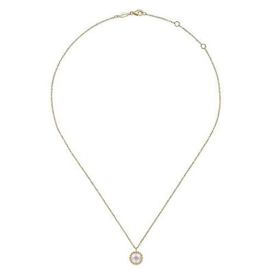 14K Yellow Gold Bujukan Pearl Pendant Necklace