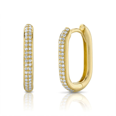 0.18CT DIAMOND OVAL HOOP EARRING