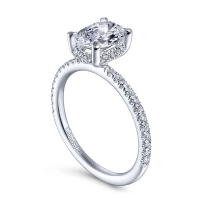 Hart - 14K White Gold Hidden Halo Oval Diamond Engagement Ring (Setting Only)