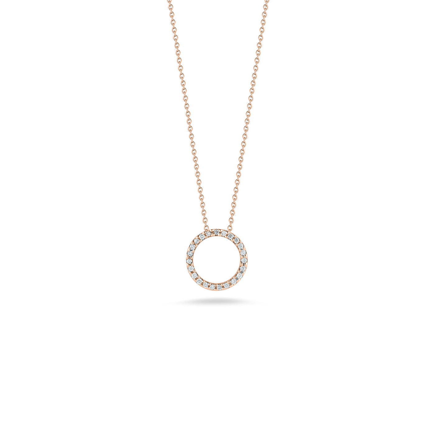 18k Rose Gold & Diamond Circle Necklace