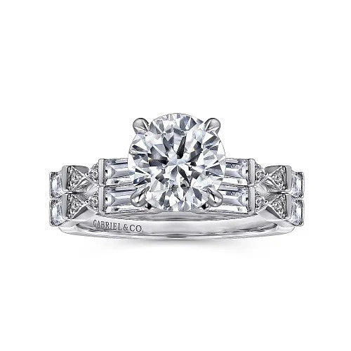 Dariella - 14K White Gold Round Diamond Engagement Ring (Setting Only)