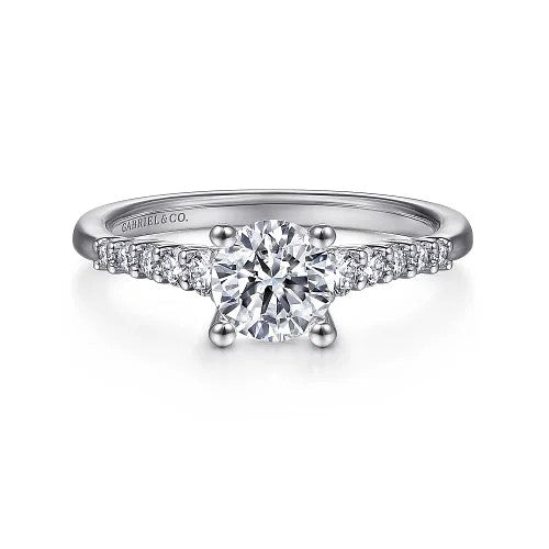 Reed - 14K White Gold Round Diamond Engagement Ring (Setting Only)