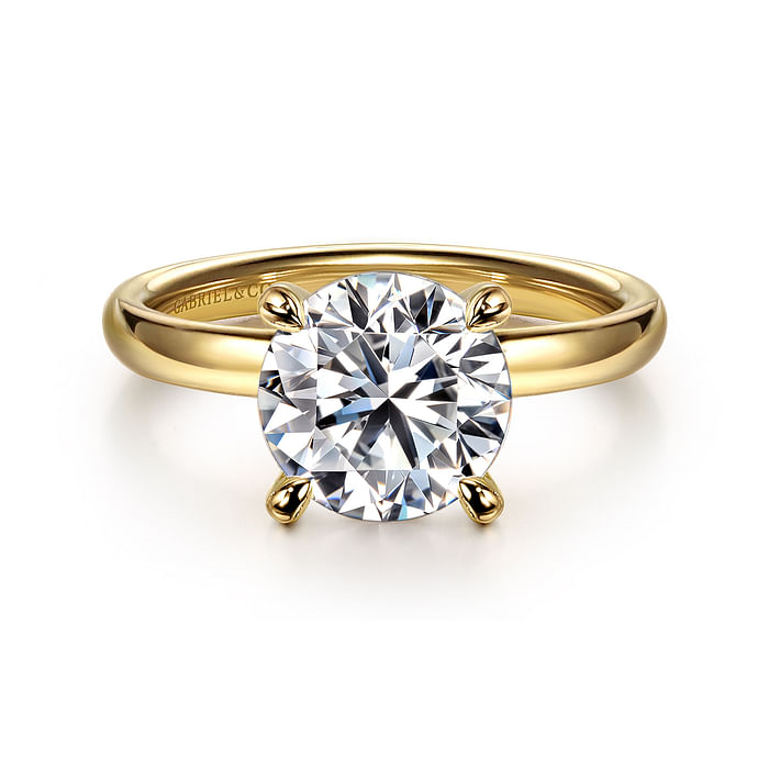 Unite - 14K Yellow Gold Round Solitaire Diamond Engagement Ring (Setting Only)