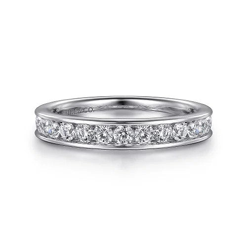 Toledo - 14K White Gold Channel Set Diamond Wedding Band - 0.76 ct