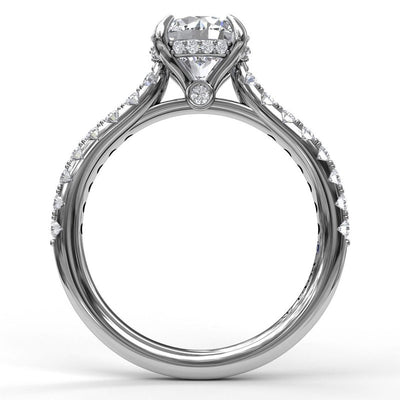 Classic Round Cut Solitaire With Hidden Halo