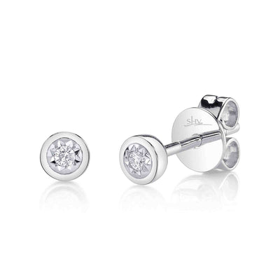 0.04CT DIAMOND BEZEL STELLA STUD EARRING