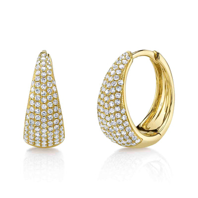 0.41CT DIAMOND PAVE HUGGIE EARRING