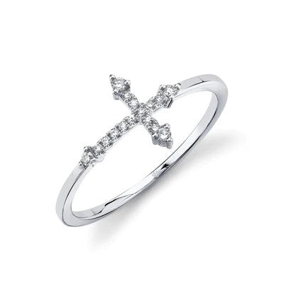 0.09CT DIAMOND CROSS RING